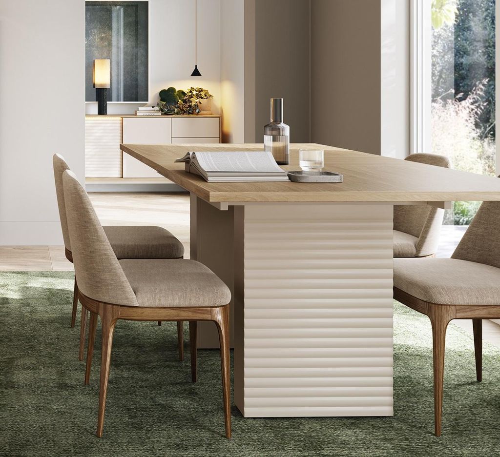 Design Esstisch Tisch DTE-111 Eiche geölt - Cashmere ausziehbar 140 bis 185 cm Esszimmer Ausziehtisch