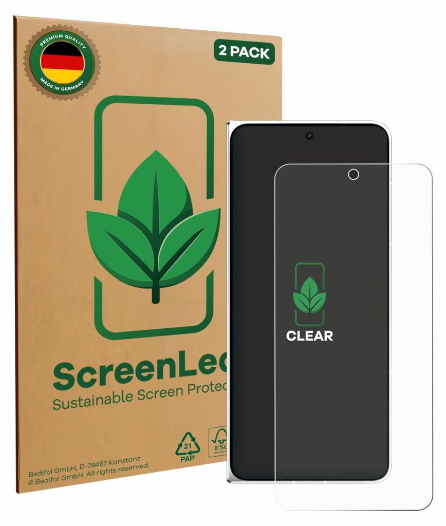 2x ScreenLeaf Schutzfolie für Oppo Find N6 nachhaltiger Displayschutz Display Schutz Folie Klar Transparent