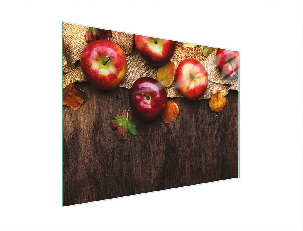 Schneidebrett Herdabdeckplatte Multiglasschneidplatte 30x22 cm Äpfel Holz