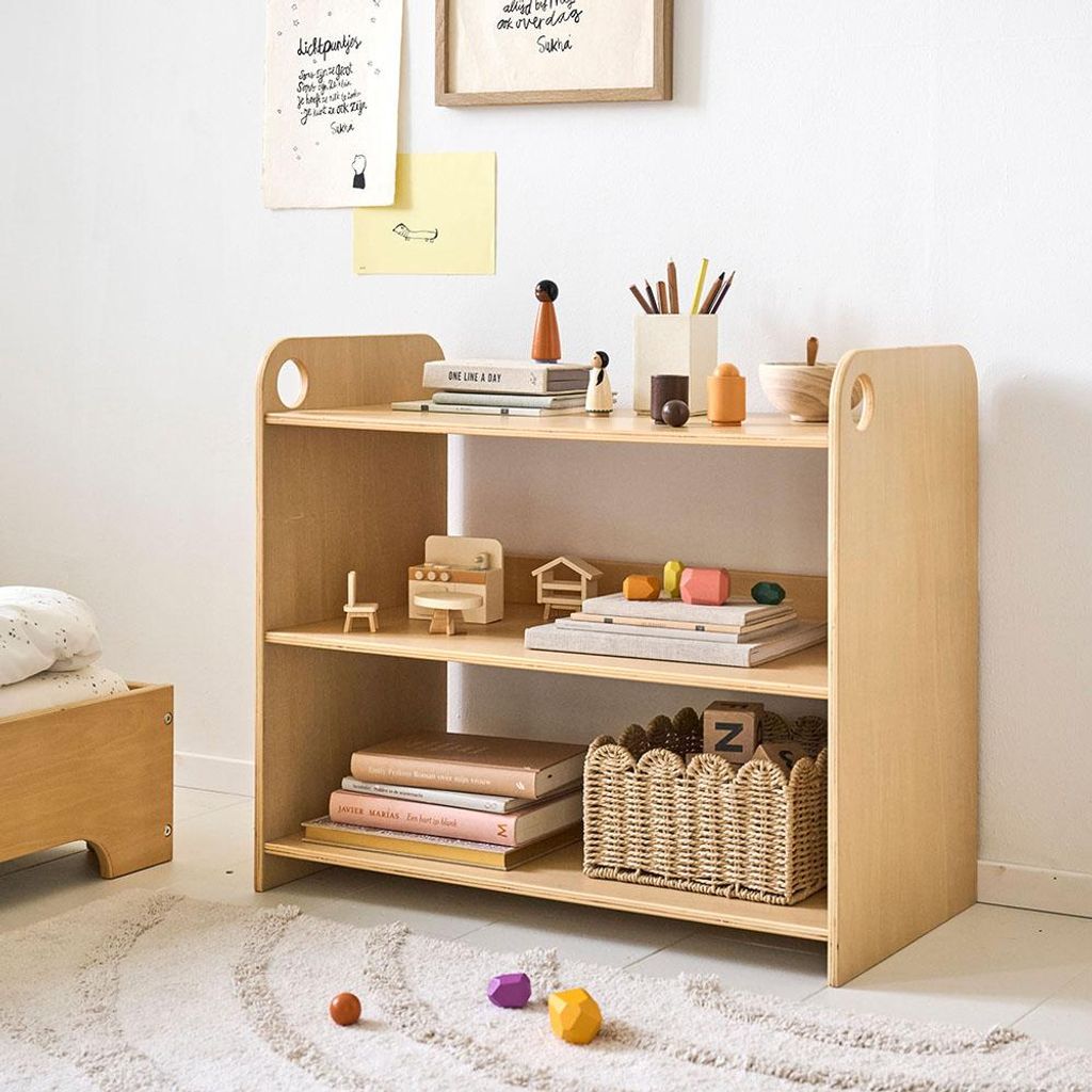 Petite Amélie Kinderregal Ellipse – Natur – Spielzeugregal Produktbild 