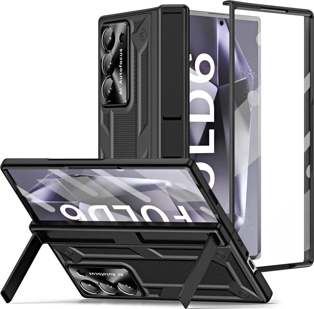 Custodia Z Fold 6 Nera Anti-urto: Protezione Schermo e Lenti Inclusa