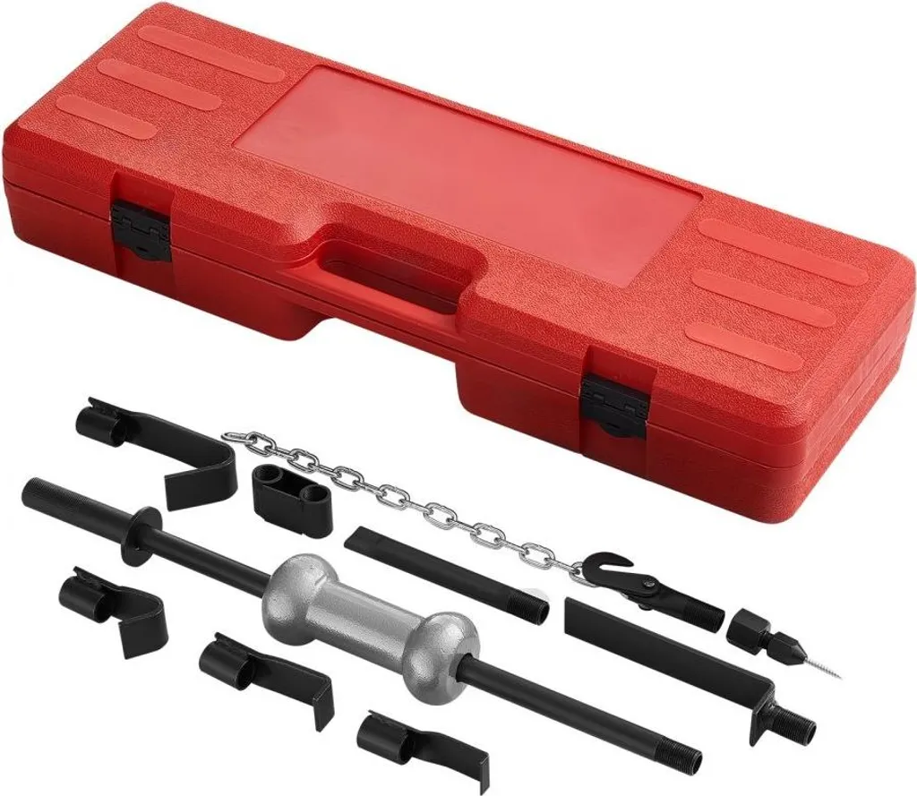 Estrattore di ammaccature da 4,5 kg Set di martelli a slitta da 13 pezzi, set di rimozione di ammaccature per la riparazione della carrozzeria, rimozione di danni all'auto, kit di riparazione del telaio con barra di estensione e impugnatura antiscivolo