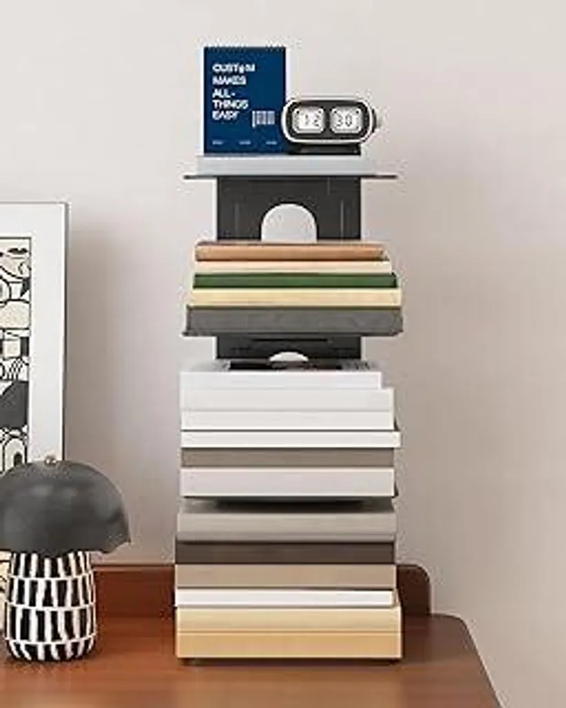 Ornestia 4 ripiani Libreria invisibile Libreria da terra, libreria da scrivania stretta per casa, ufficio Libreria in metallo Libreria sospesa Ideale per spazi ridotti Nero
