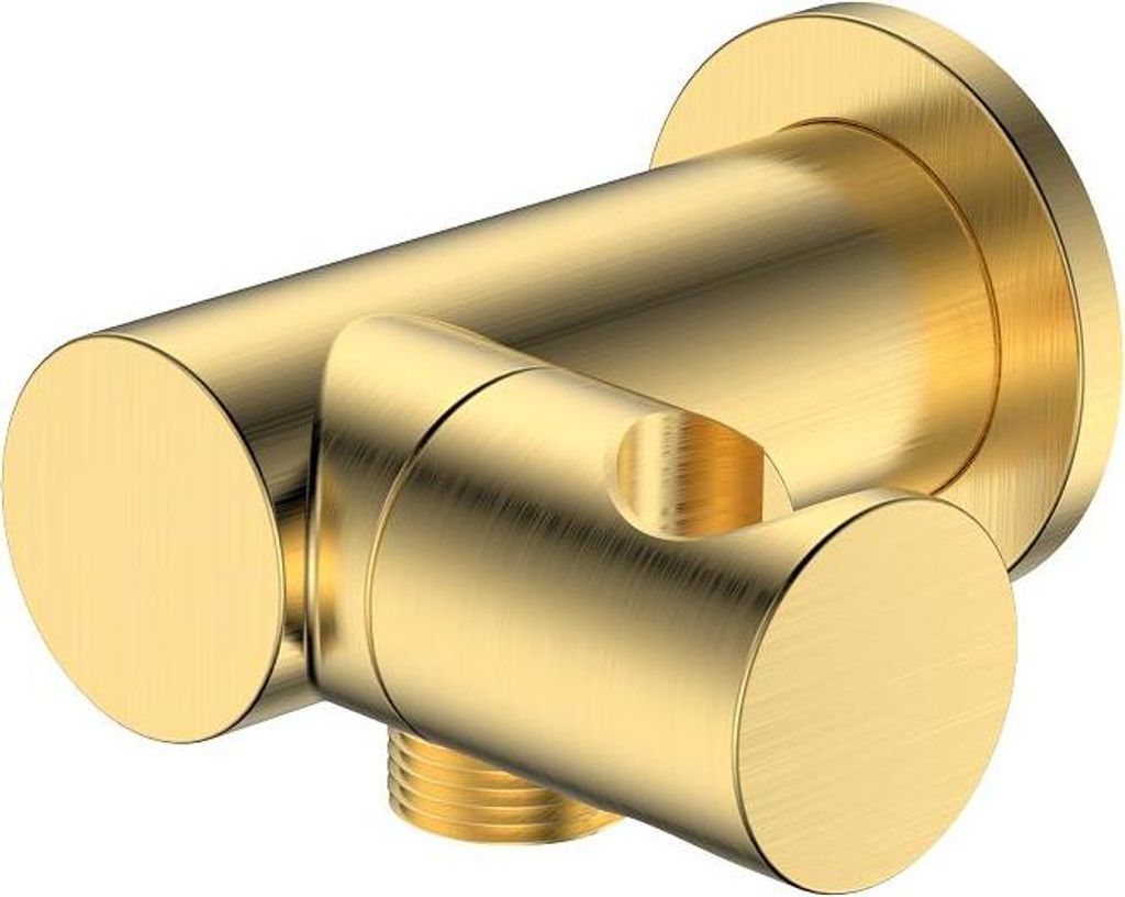 Avapax | Anschlusswinkel Mit Halterung - Gold Gebürstet - G1/2 Gewinde - Unterputzmontage - Messing