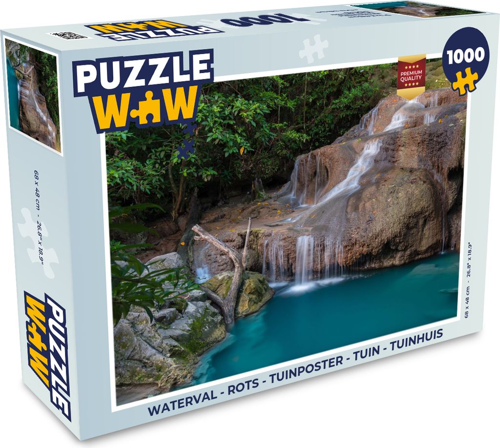 MuchoWow Puzzle 1000 Teile Wasserfall - Felsen - Landschaft - Erwachsene - Rätsel