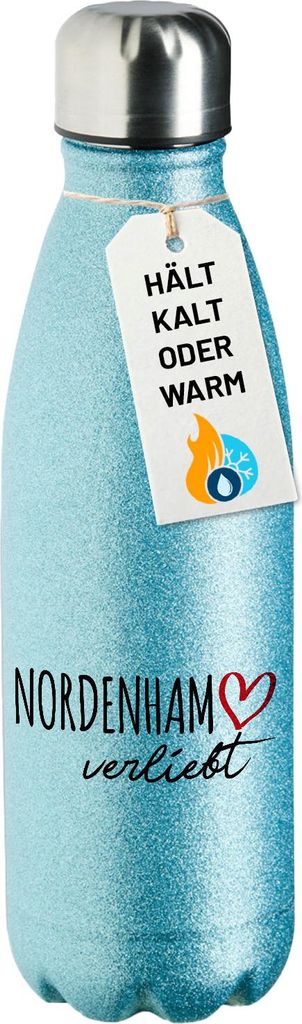 Huuraa Trinkflasche Nordenham verliebt 500ml Blue Edelstahl Wasserflasche Trinkflasche Geschenkidee