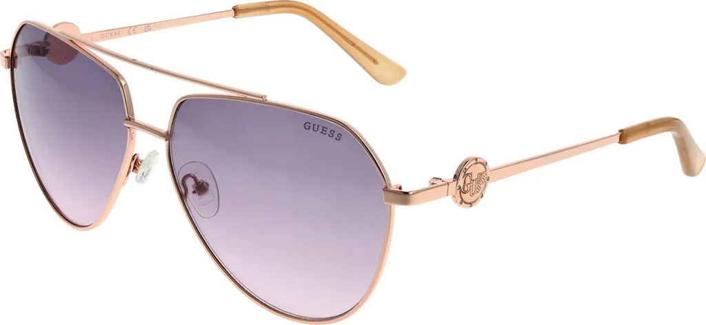 Guess GF6140-28T Lunettes de Soleil Femme avec Verres Dégradés Rosés