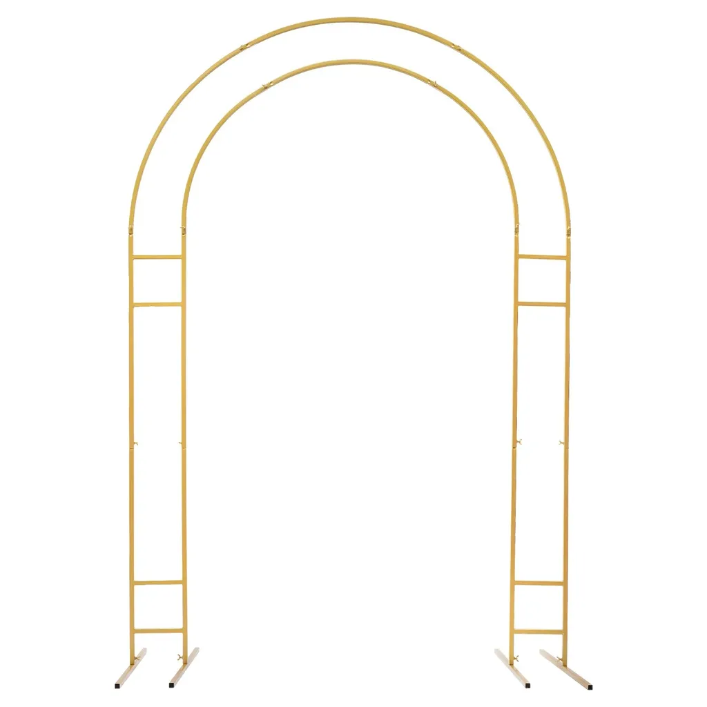 Arche pour décoration florale mariage or 1,5 x 2,2 m métal rigide