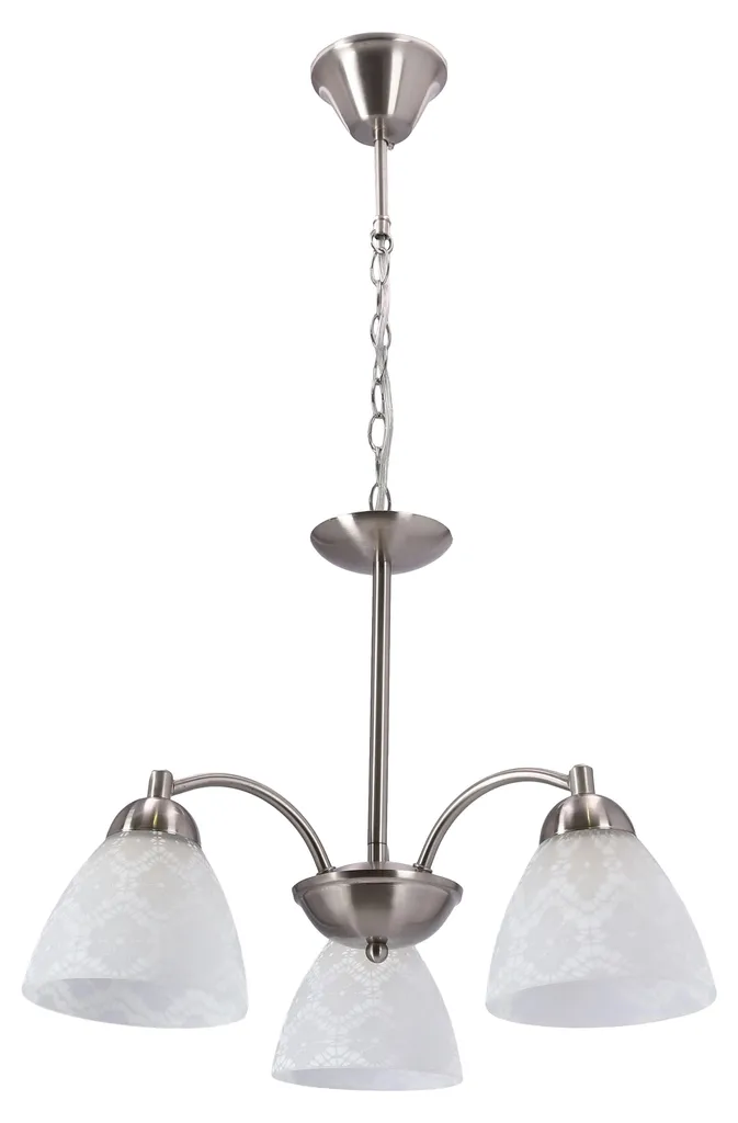 Lustre 3 Abat-jours Blancs Cavallo en Nickel Mat pour Salon Moderne
