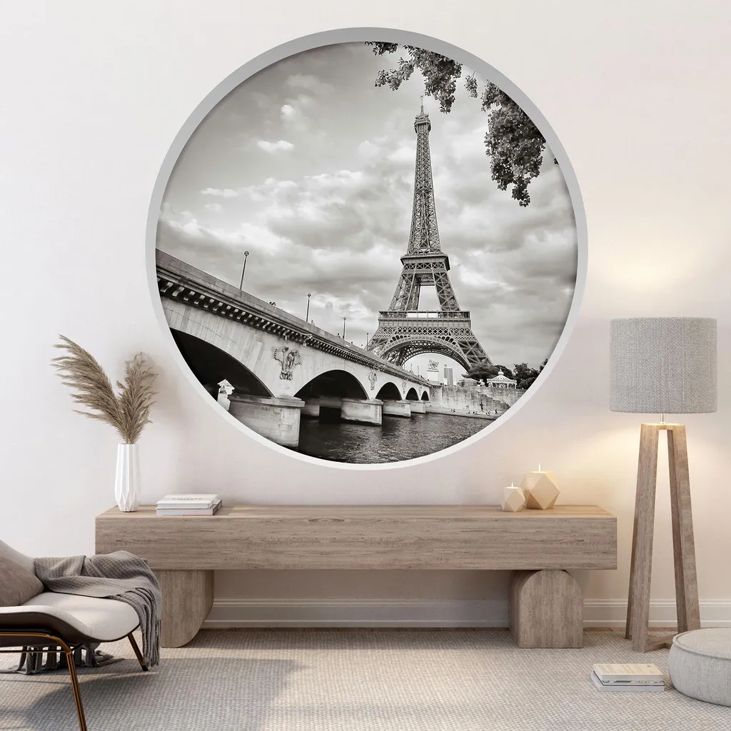 Décoration Trompe l'œil Paris pour Salon Arche Mural Tour Eiffel 130
