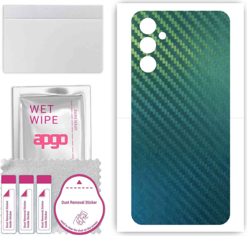 apgo Rückseite Schutzfolie, Skin, kompatibel mit Samsung Galaxy M54, Hinten Displayschutzfolie aus Vinylfolie, kratzfest, einfache Montage - Kohle...