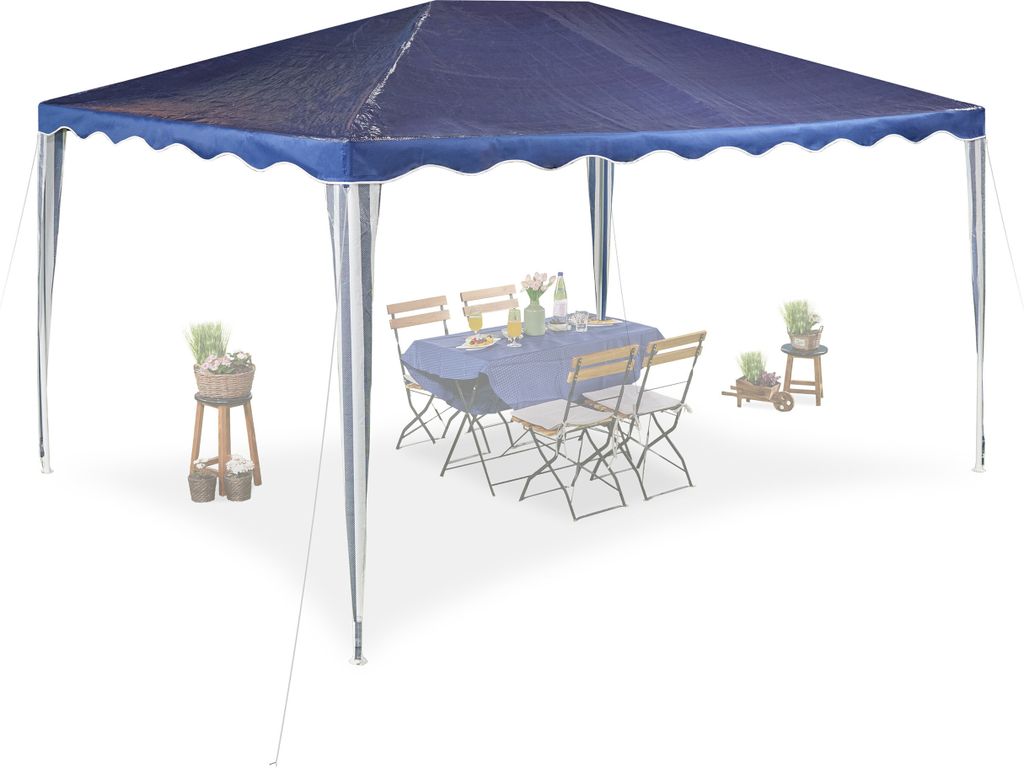 Gazebo Relaxdays, A x L x P: 2,5 x 3 x 4 m, PE, acciaio, Immagine del prodotto 
