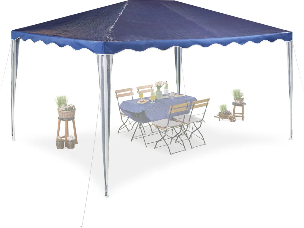 Pavillon 3x4 m Relaxdays bleu - Évitez les coups de soleil et les averses