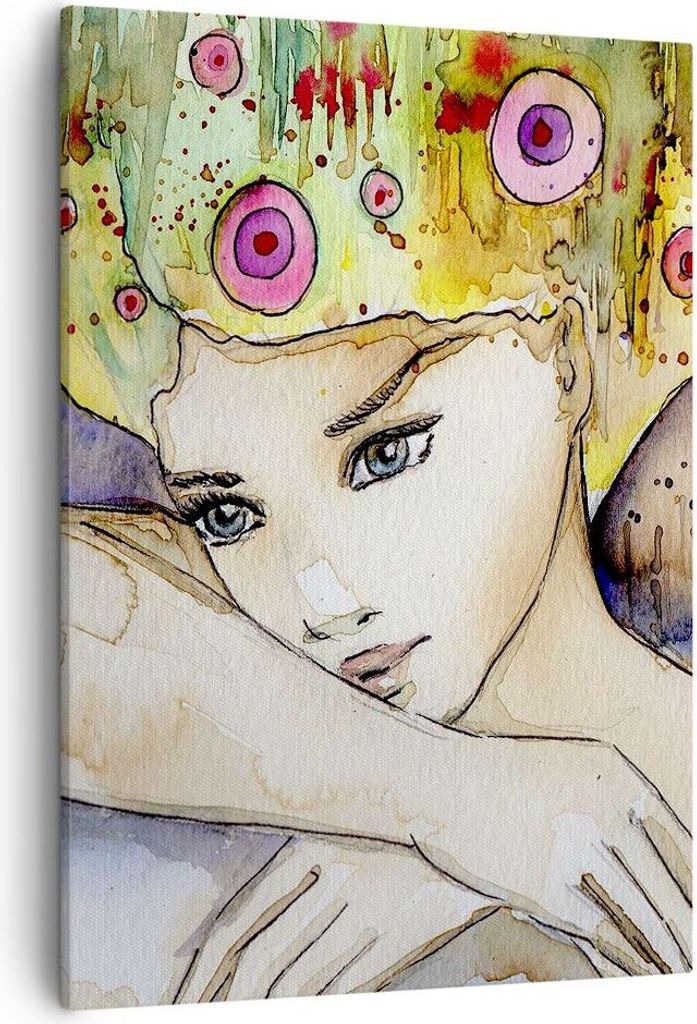 Bild auf Leinwand - Leinwandbild - Einteilig - Frau modern - 50x70cm - Wand Bild - Wanddeko - Wandbilder - Leinwanddruck - Kunstdruck - Wanddekorat...