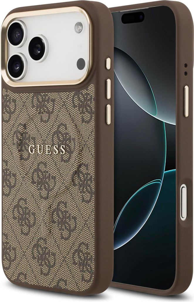 GUESS case passend für IPHONE 17 Pro Max kompatibel mit MagSafe GUHMP17XP4MSEGCW (PU 4G W/ Classic) brown