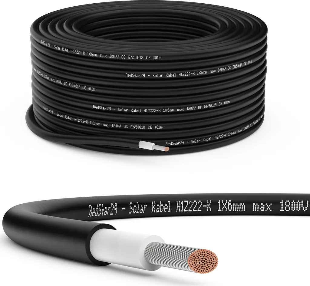Cavo Solare 6mm² 20 Metri Nero | Massimo Rendimento Fotovoltaico