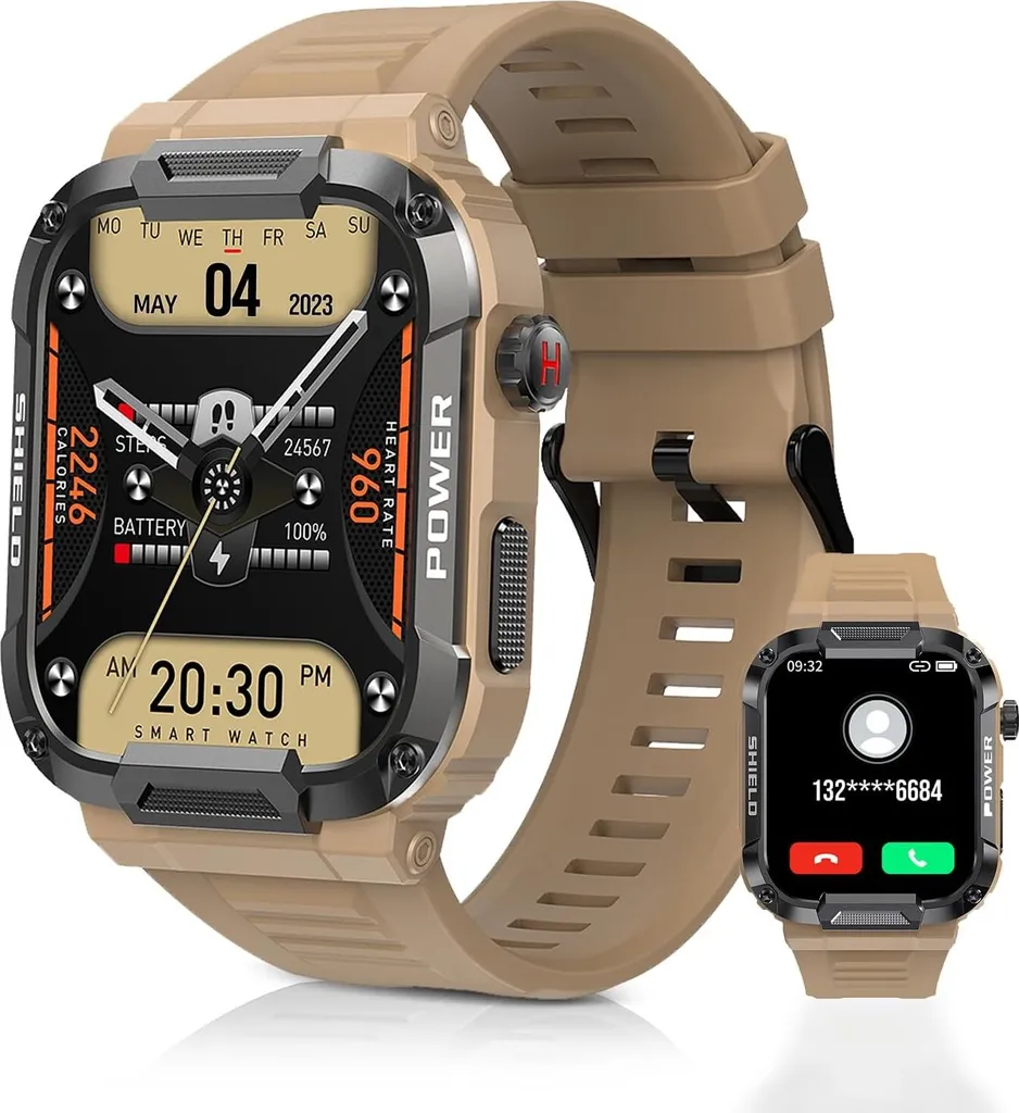 Smartwatch Militare Uomo Impermeabile 5ATM - Funzione Telefono 1.85"