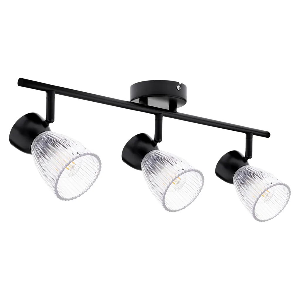 Luminaire de plafond noir à 3 lampes en verre Best Milagro pour salon