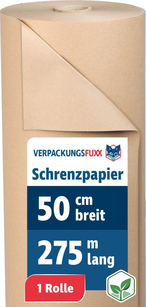 1x Schrenzpapier Rolle 80 g/m² braun 50 cm x 275 m Packpapier