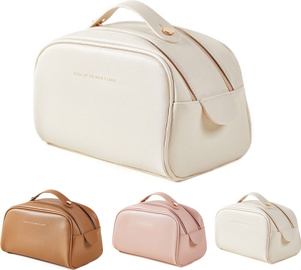 (Weiß) Reisekosmetiktasche mit großem Fassungsvermögen, Produktbild 8