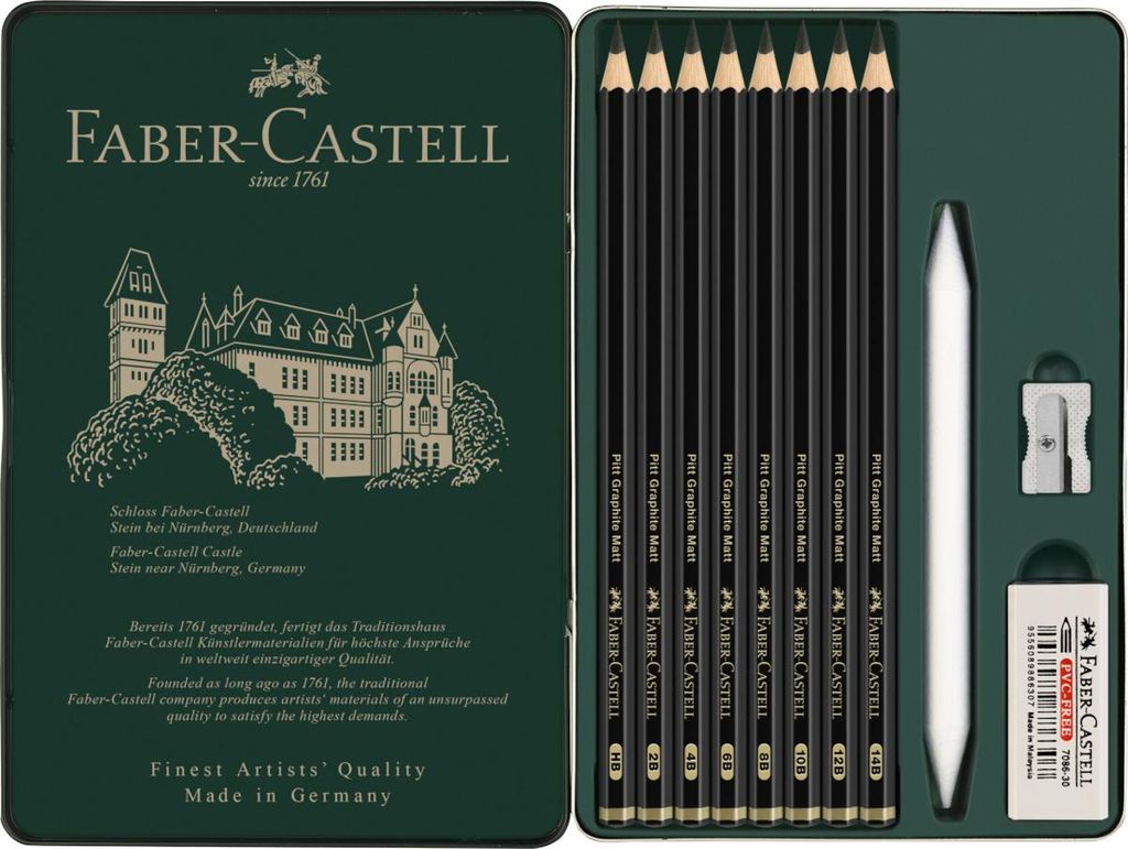 FABER-CASTELL Set Pitt Graphite Matt 11er Metalletui Obrázok produktu 