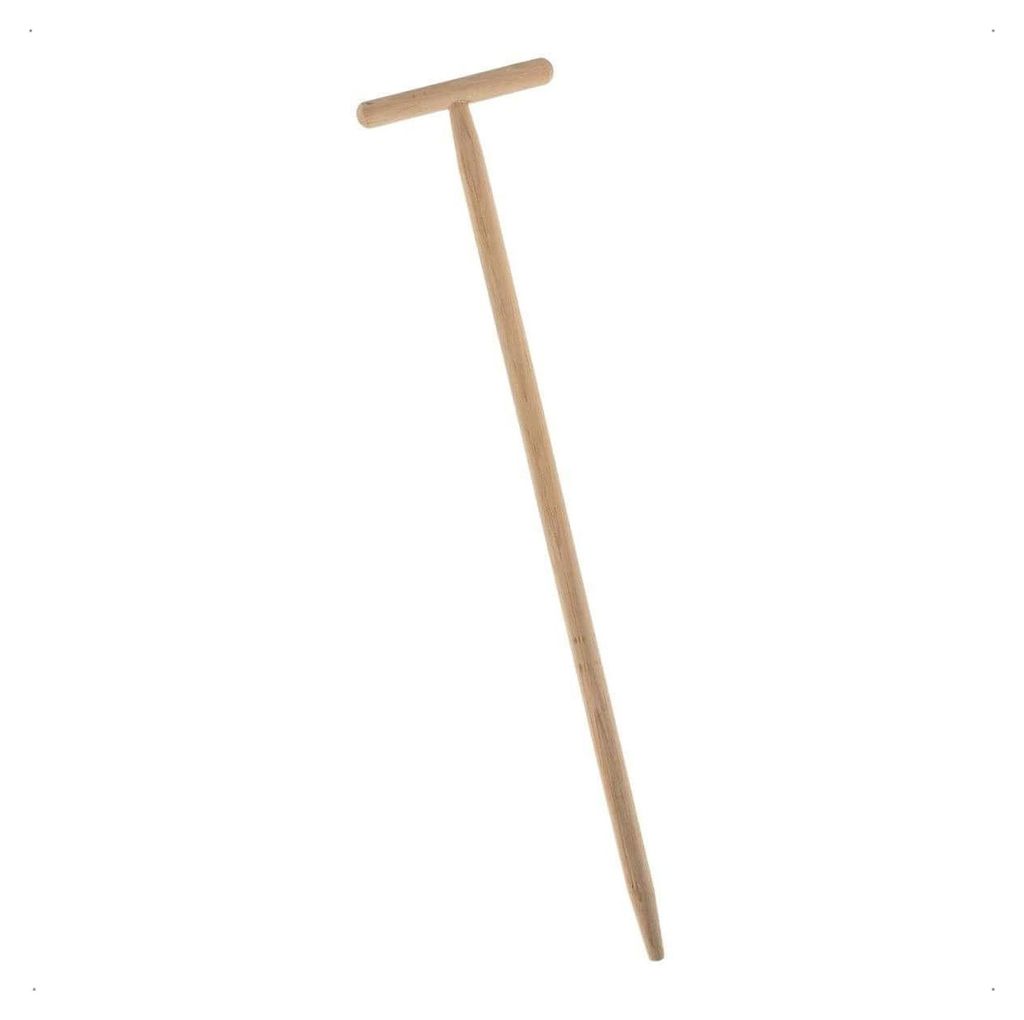 T-Stiel für Rasenkantenstecher aus Buchenholz, Länge: 90 cm, breiter Griff (20 cm), unlackiert