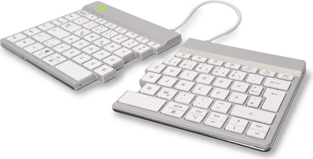 Clavier Ergonomique Séparable R-Go Split Break Allemand (DE) Blanc