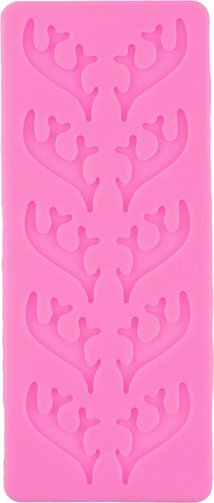 Rentiergeweih-Fondantform aus lebensmittelechtem Silikon, Schokoladendekorationswerkzeug, Weihnachtsbackform für Kuchen- und Dessertdekoration