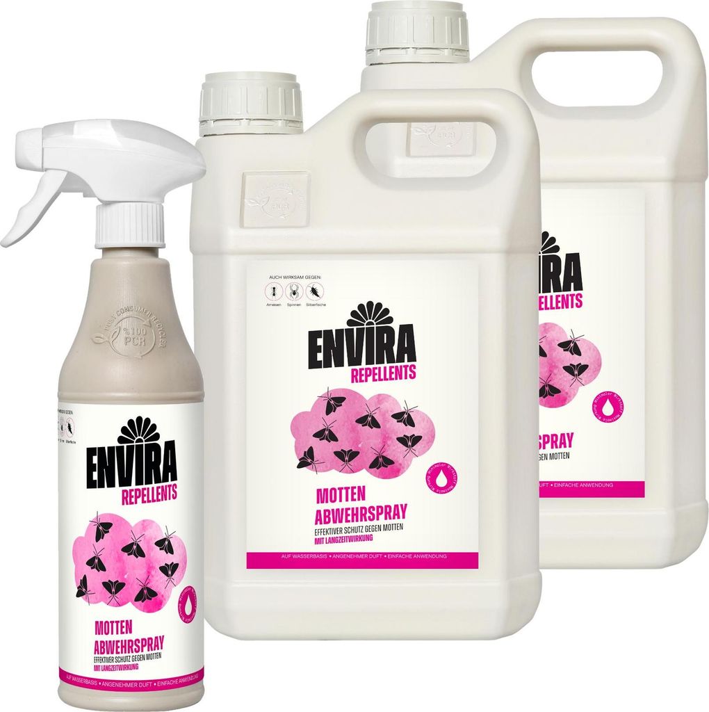 Envira Motten Abwehrspray im Nachfüllpack 2x5L+500ml