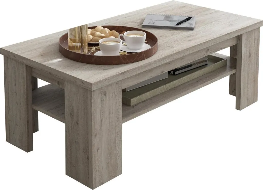 Table Basse Mergozzo Chêne Gris 110 cm : Fini le Désordre dans le Salon