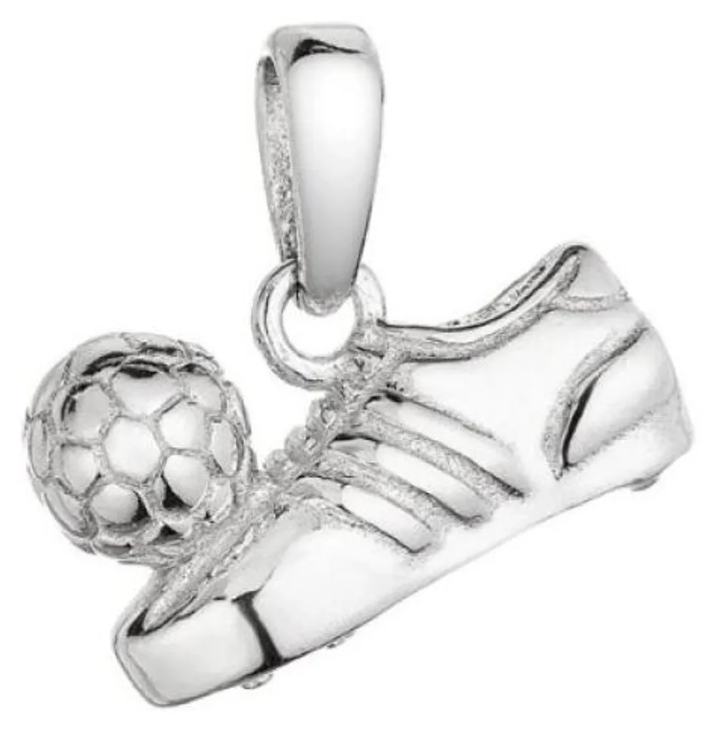 Cadeau idéal football : pendentif footballeur argent pour jeune joueur