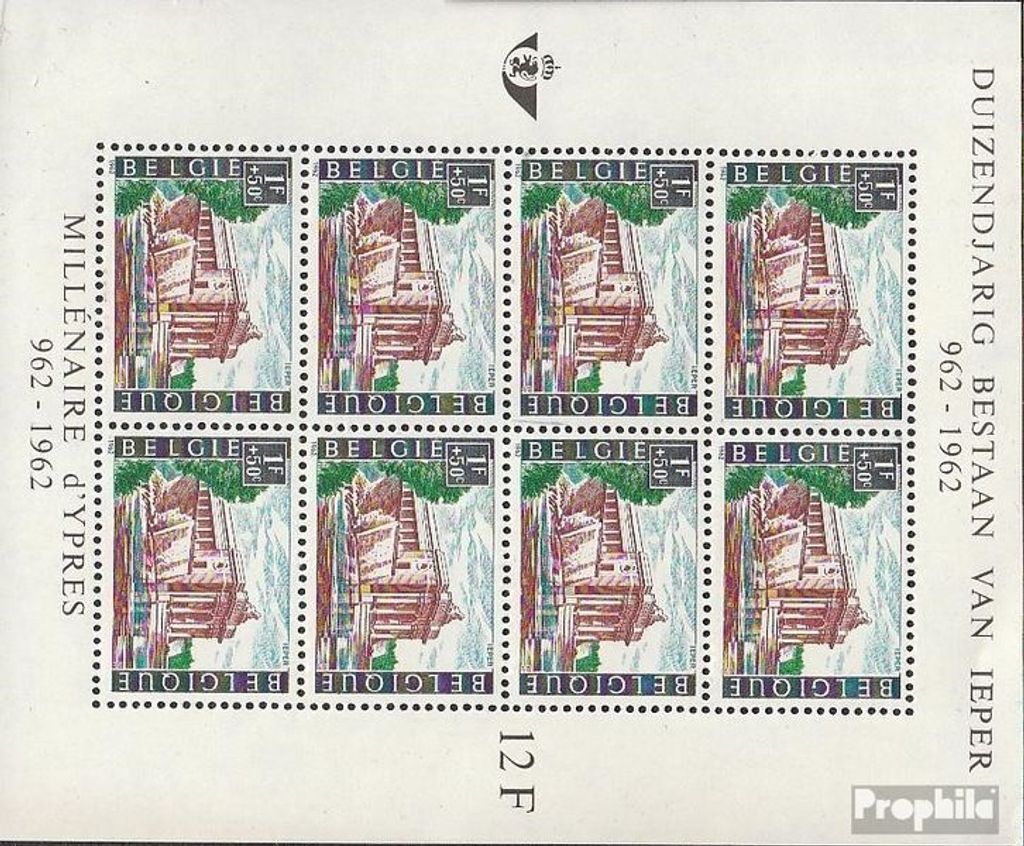 Briefmarken Belgien 1962 Mi Block27 (kompl.Ausg.) postfrisch Stadt Ypern