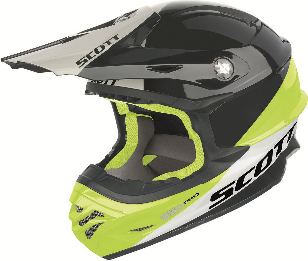 Scott 350 Pro Trophy schwarz / gelb Crosshelm XL