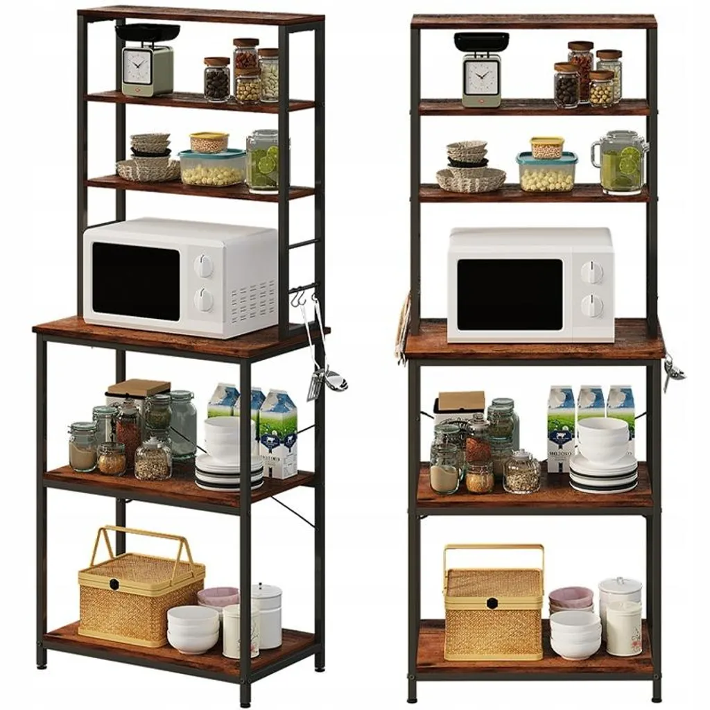 Étagère Cuisine Gain de Place Bronze Vintage Loft 6 Plateaux 166 cm