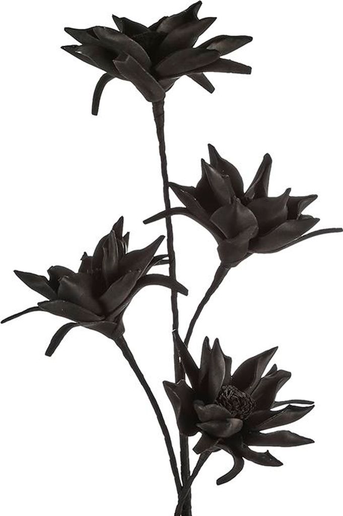 Casablanca Foam Flower "Nero" Kunstschaum . schwarz 4 Blüten H= 95 cm B= 17 cm 38667