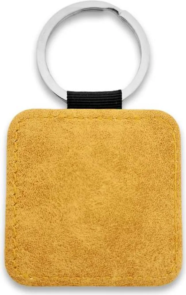 CombiCraft Portachiavi in Pelle Grezza 50x50mm Giallo Ocra - Set 10 Pezzi