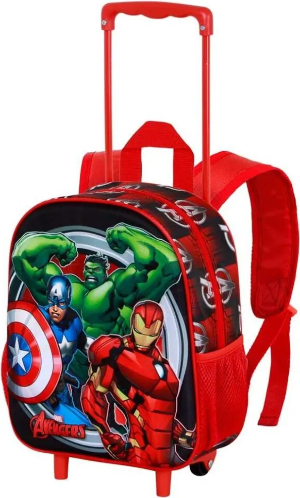 Trolley Avengers 3D 34cm per l'Asilo | Zaino con Ruote Karactermania