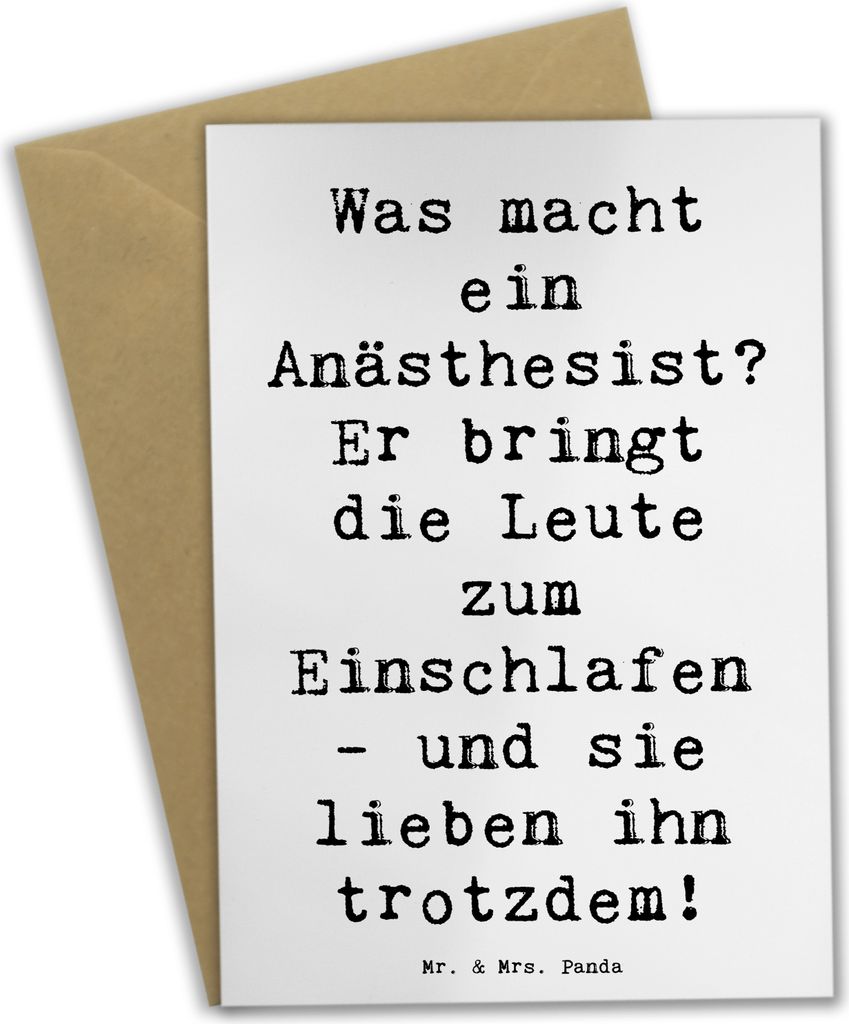 Mr. & Mrs. Panda valentinstagskarte Spruch Anästhesist Schlafprofi - Weiß - Geschenk, osterkarte, Operation, Berufe, Einfühlungsvermögen, bring...
