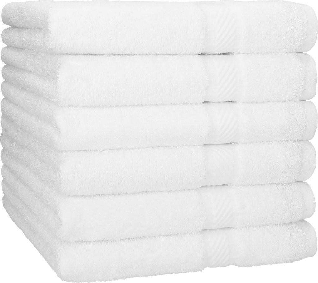 Betz 6 Stück Duschtücher 70x140 cm PALERMO 100% Baumwolle Farbe: weiß