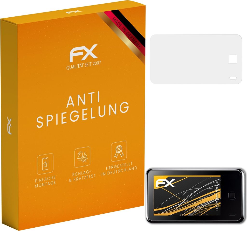 atFoliX FX-Antireflex 3x Schutzfolie kompatibel mit Creative ZEN X-Fi2 Displayfolie