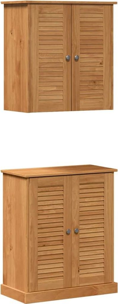Badezimmermöbel-Set mit Regal VIGO 2 pcs Braun und Honigbraun