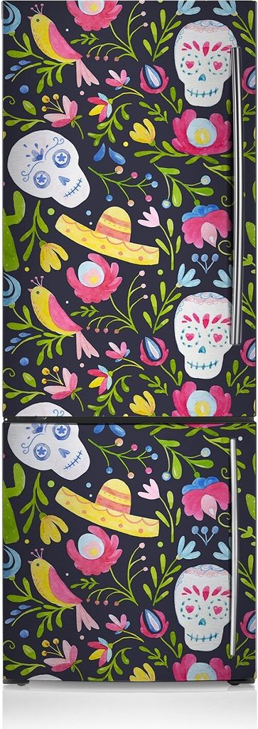 Kühlschrankmagne Kühlschrank Magnetfolie Dekoration 60x180 cm - Mexikanisches Thema.
