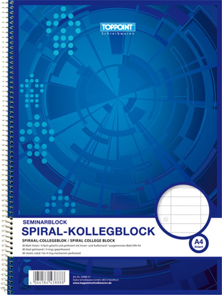 10x Collegeblock A4 Spirablock Kollegblock liniert Produktbild 