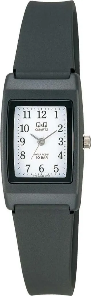 Montre Q&Q VP33J002Y en Résine Noire avec Bracelet Souple et Durable