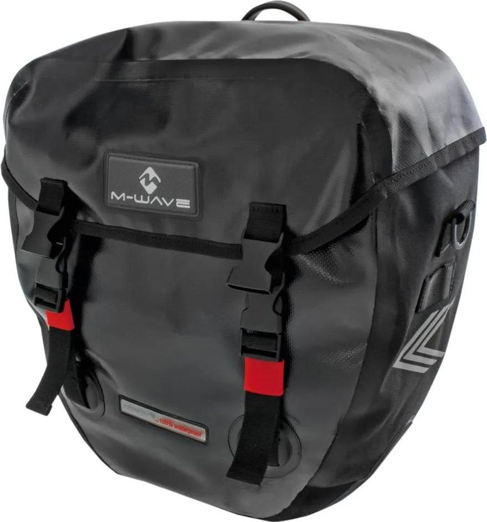 Gepäckträgertaschen ALBERTA 40 Liter, groß, schwarz, Paar, Messingschlager, 122720