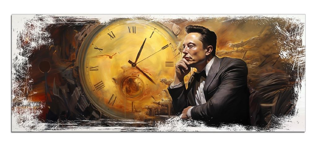 Wallario Kunstdrucke Wandbilder Holz in : Brillante Farben, Größe 50 x 125 cm Motiv Zeitgedanken