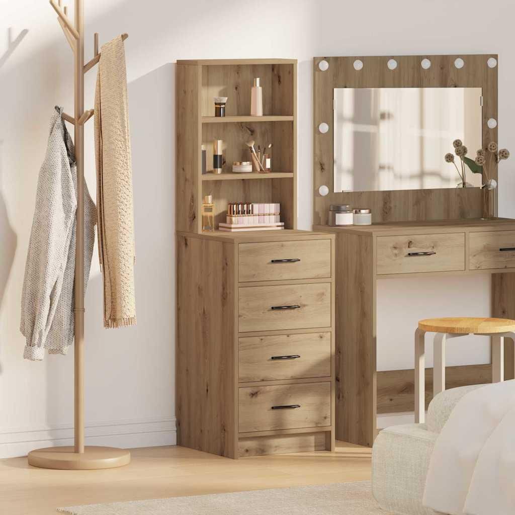 Eleganten-Stil Vitrinenschrank Hochboard Eiche handwerklich 40 x 41 x 135 cm Holzwerkstoff - Kommoden Hommie8027796 1parcel