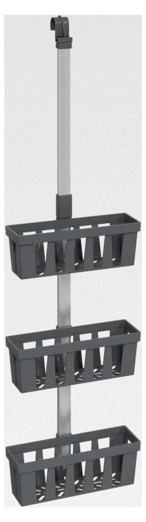 Duschregal, Hängeregal mit viel Stauraum, Duschablage mit breiten Abläufen für Entwässerung, Badregal Duschkorb, Aluminium