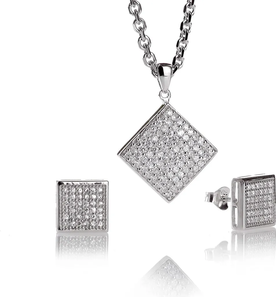 Offerta Set Gioielli Argento 925 Zirconi 4 Pezzi - Occasione Donna