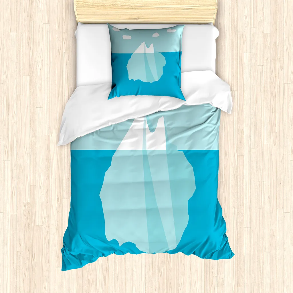 Copripiumino ABAKUHAUS Ice Berg 135x200 - Blu Artico e Bianco